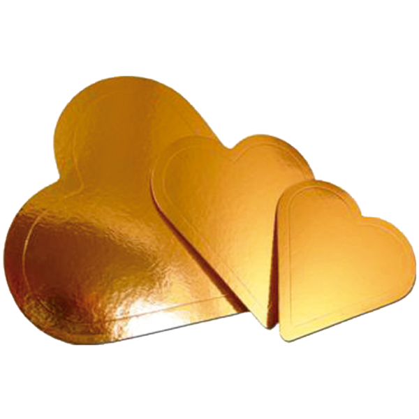 Formato Liso Dorado. Modelo Corazón. 50 unidades.