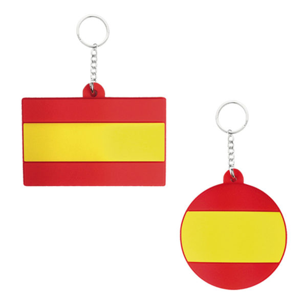 Llaveros Goma Bandera España Surtidos. 100 Unidades.