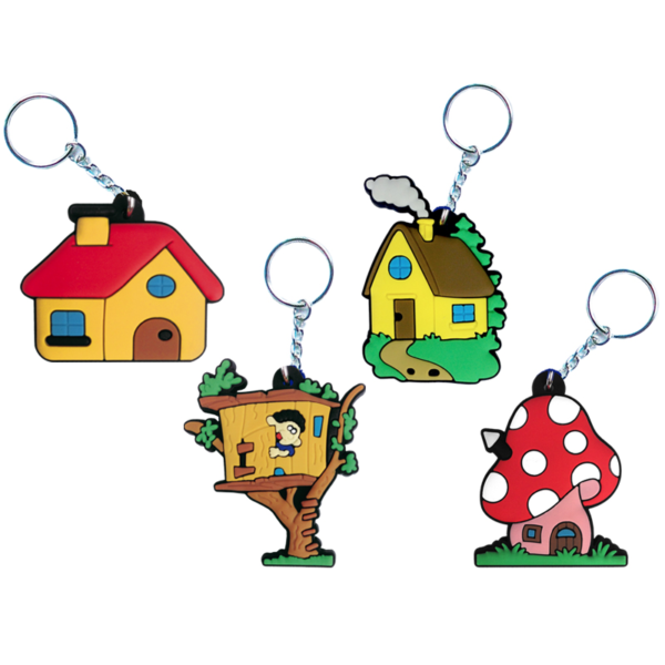 Llaveros Goma Casas Silvestres. 100 Unidades.