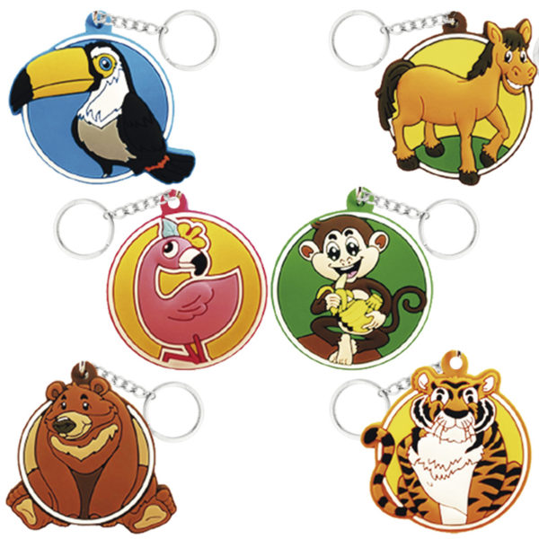 Llaveros Goma Animales. 100 Unidades.