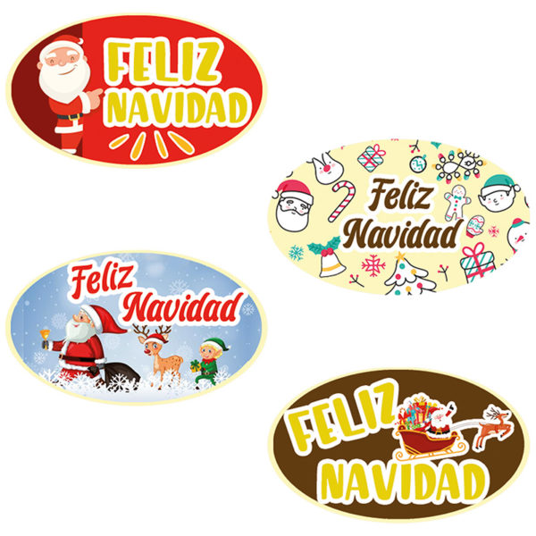 Letrero Ovalado Feliz Navidad. 84 unidades.