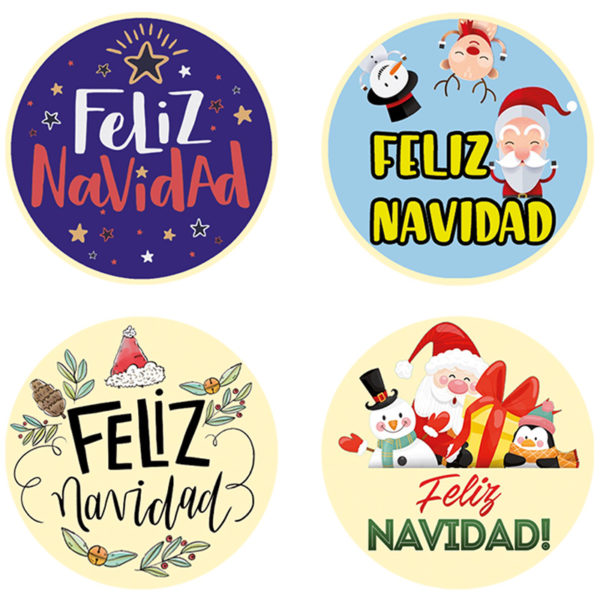 Letrero Redondo Feliz Navidad. 60 unidades.