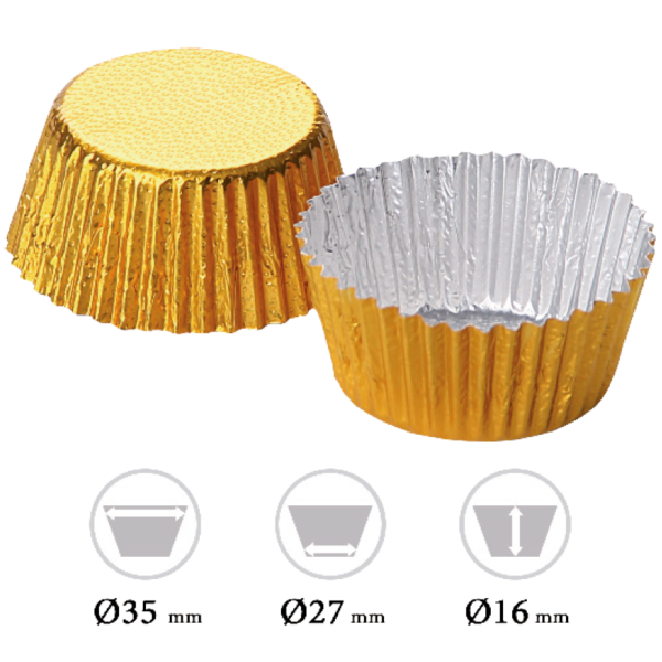 Cápsula Redonda Dorada BR2. 25 uds.